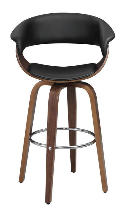 G100205 Contemporary Walnut and Black Bar Stool