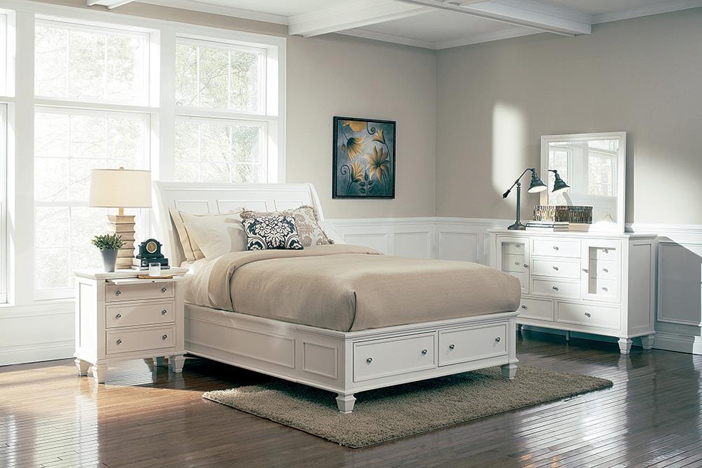 Sandy Beach White Queen Five-Piece Bedroom Set