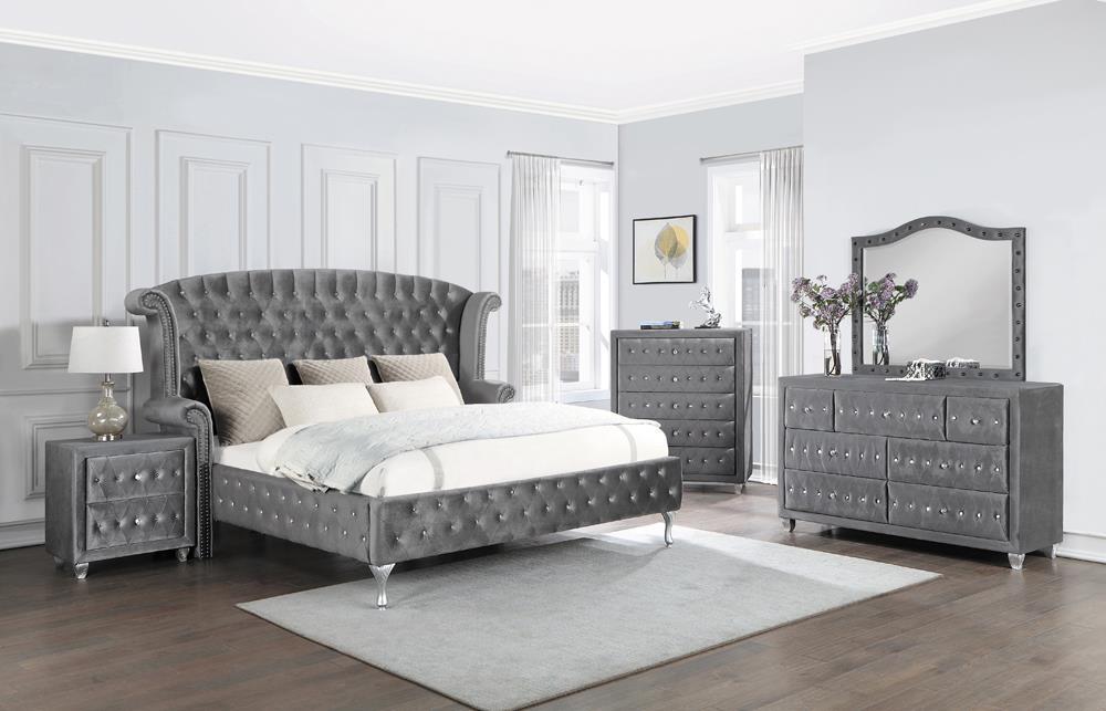 Deanna Contemporary Metallic California King Bed