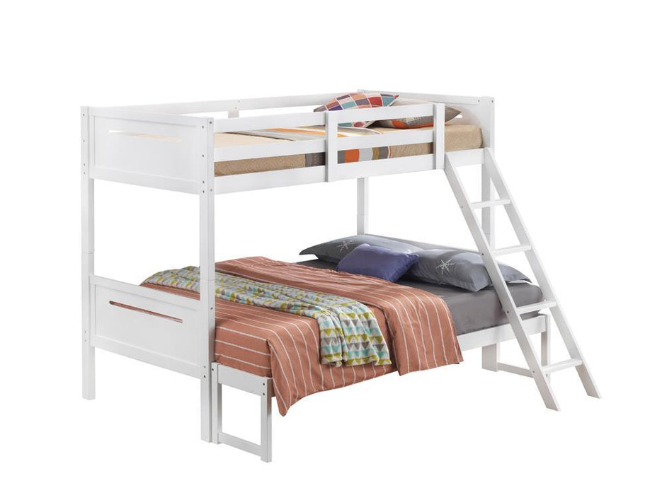 405052WHT TWIN/FULL BUNK BED