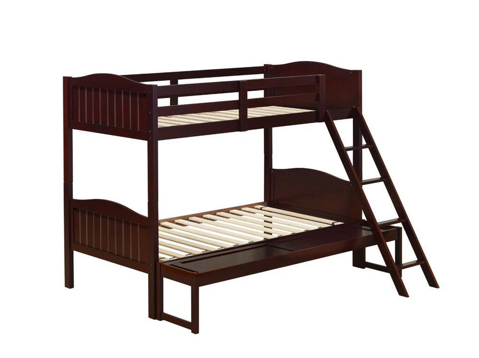 405054BRN TWIN/FULL BUNK BED