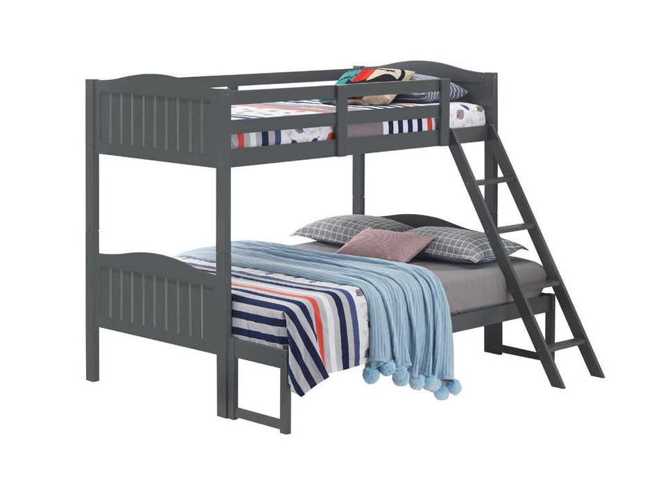 405054GRY TWIN/FULL BUNK BED