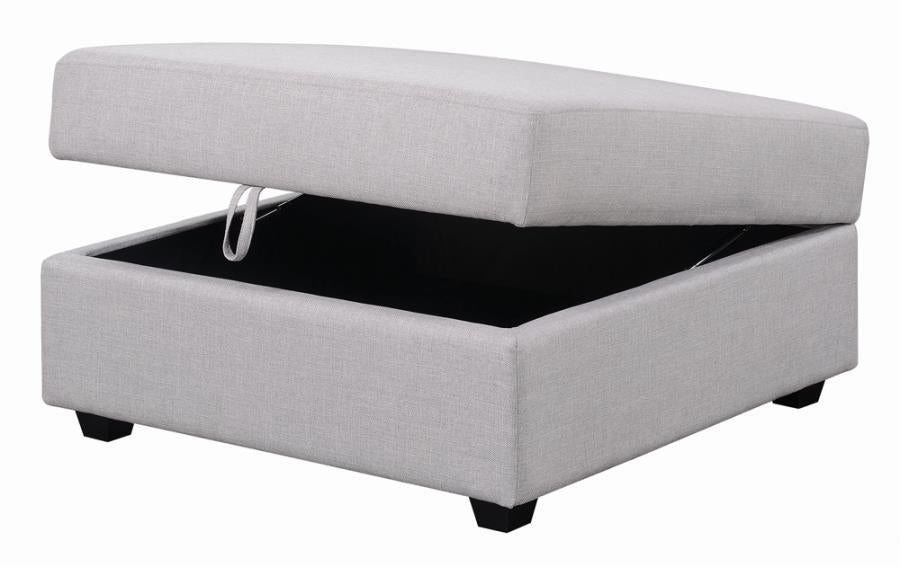 Cambria Square Storage Ottoman Grey