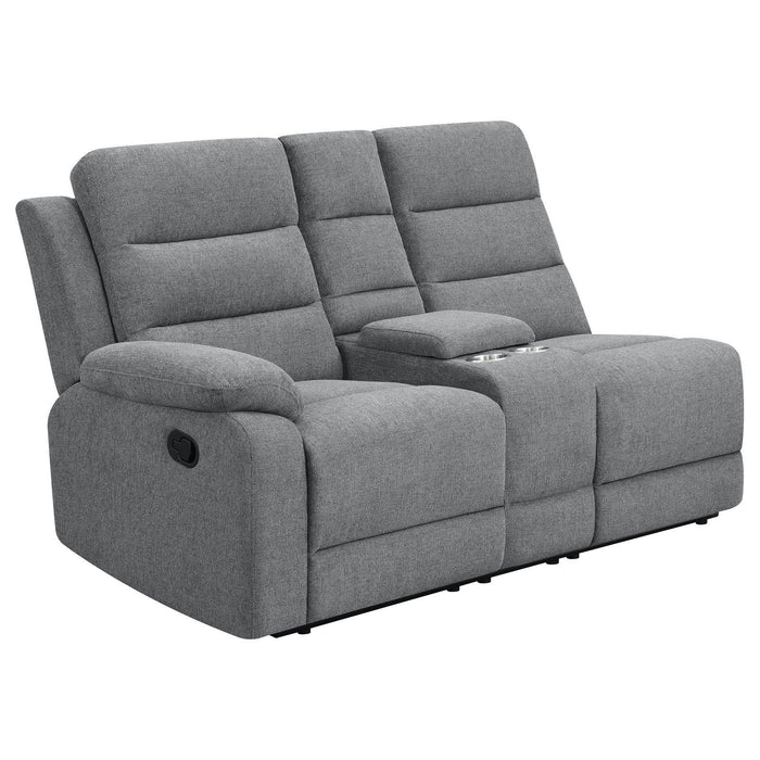 David 3-Piece Upholstered Motion Sectional With Pillow Arms Smoke