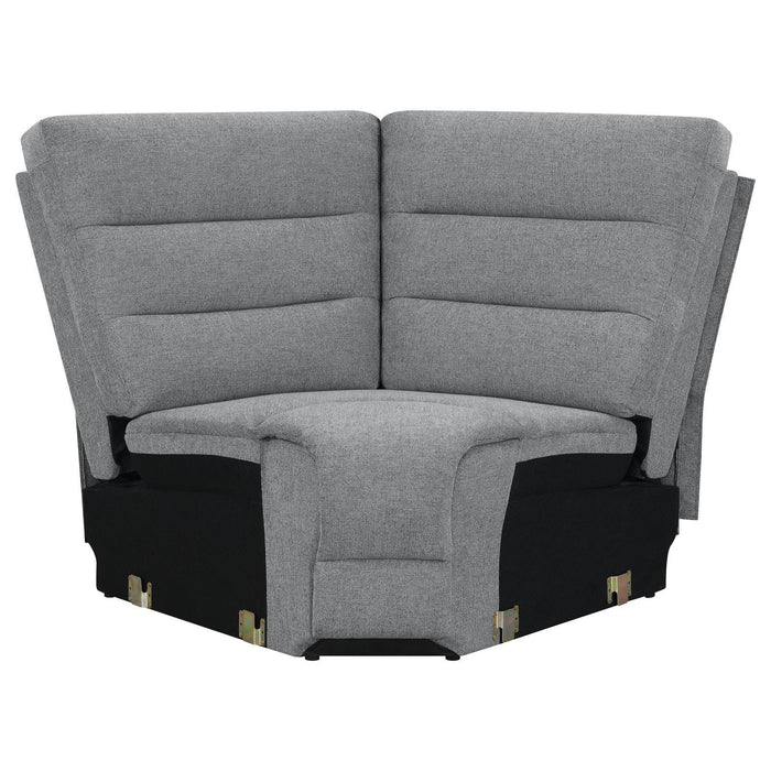 David 3-Piece Upholstered Motion Sectional With Pillow Arms Smoke