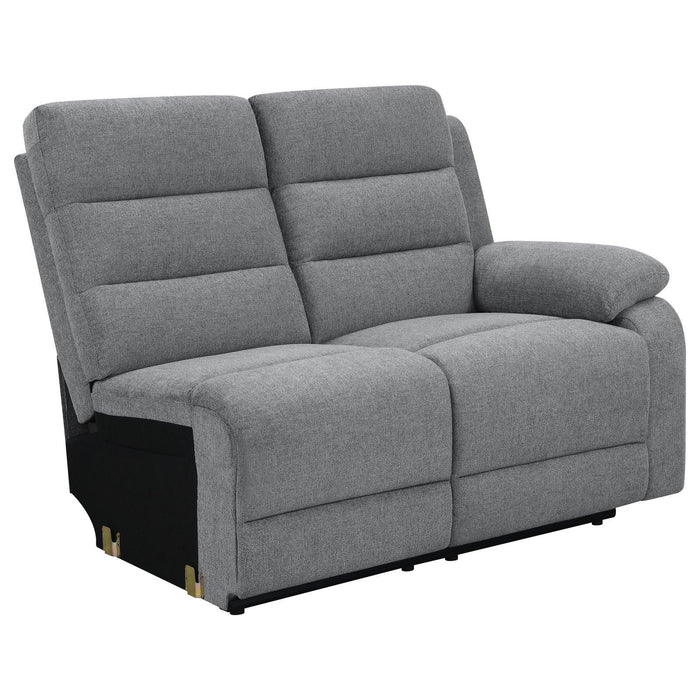 David 3-Piece Upholstered Motion Sectional With Pillow Arms Smoke