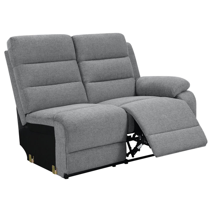 David 3-Piece Upholstered Motion Sectional With Pillow Arms Smoke