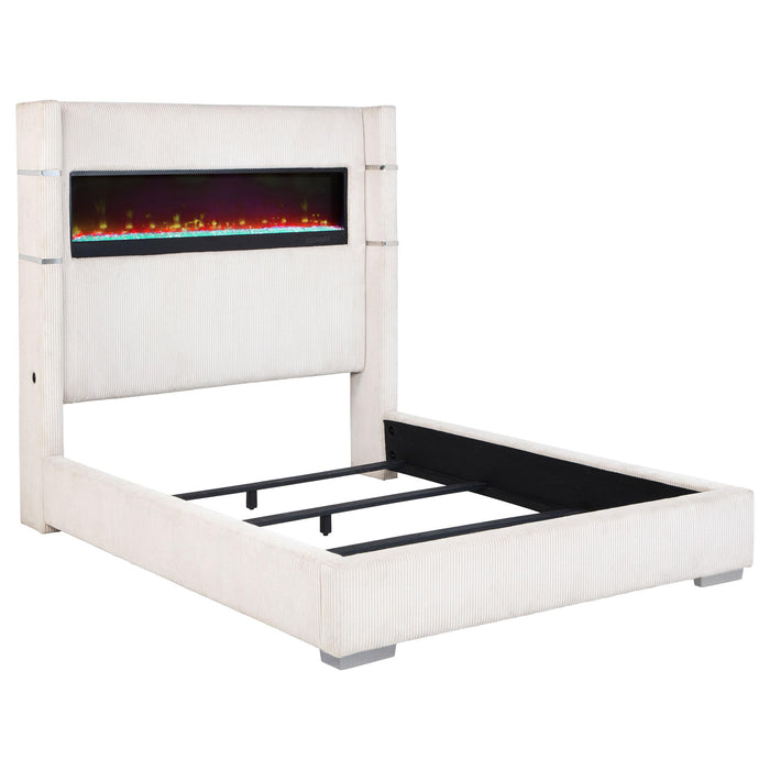 Tisdall Wingback Bed with Flame Visualizer