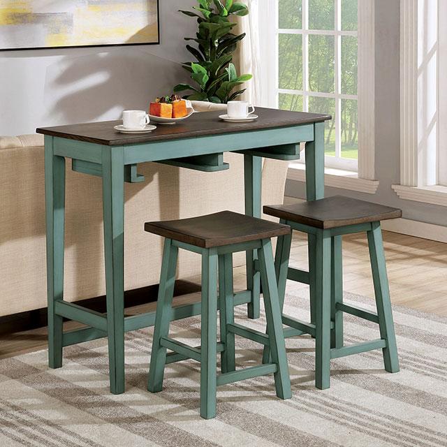 Elinor Bar Table Set Cherry & Green