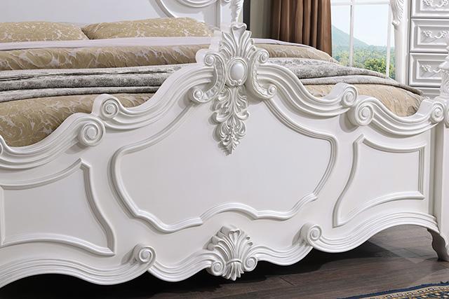 Francione E.King & Queen Bed White & Chrome