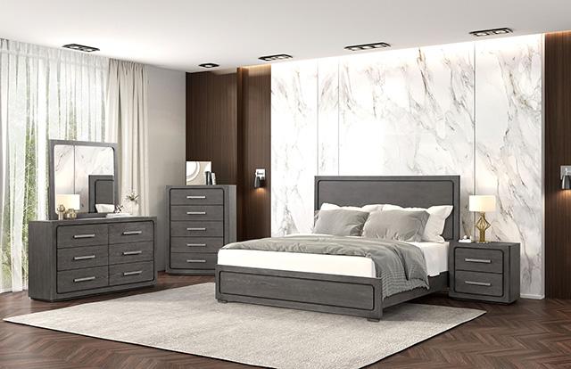 Crowthorne E.King & Queen Bed Grey & White