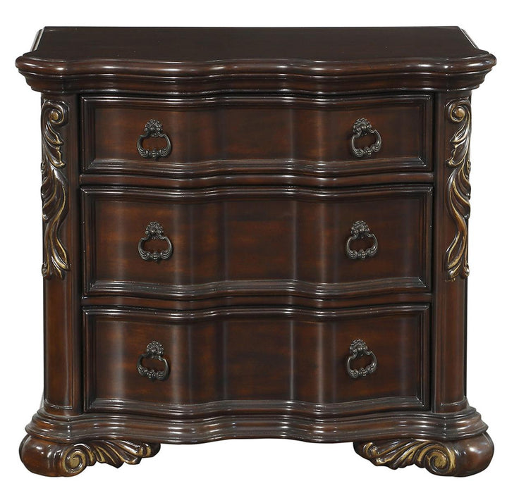 Homelegance Royal Highlands 3 Drawer Nightstand in Rich Cherry 1603-4