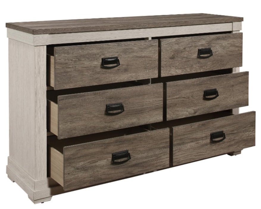 Homelegance Arcadia Dresser in White & Weathered Gray 1677-5