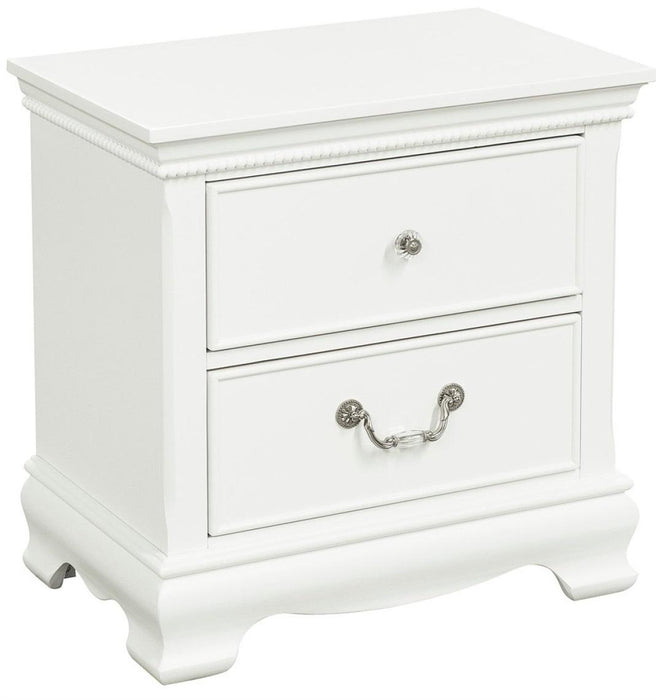 Homelegance Lucida 2 Drawer Nightstand in White 2039W-4