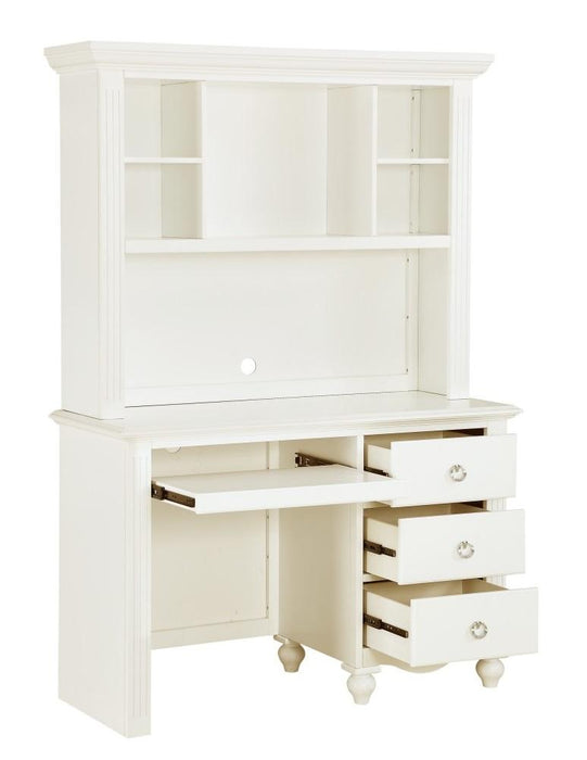 Homelegance Meghan Writing Hutch/ Desk Set in White 2058WH-14*