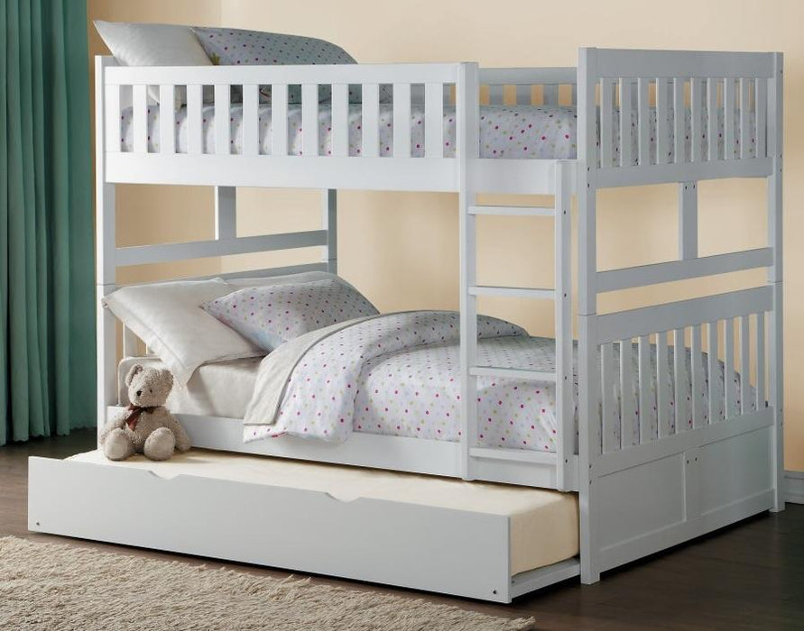 Homelegance Galen Full/Full Bunk Bed w/ Storage Boxes in White B2053FFW-1*T