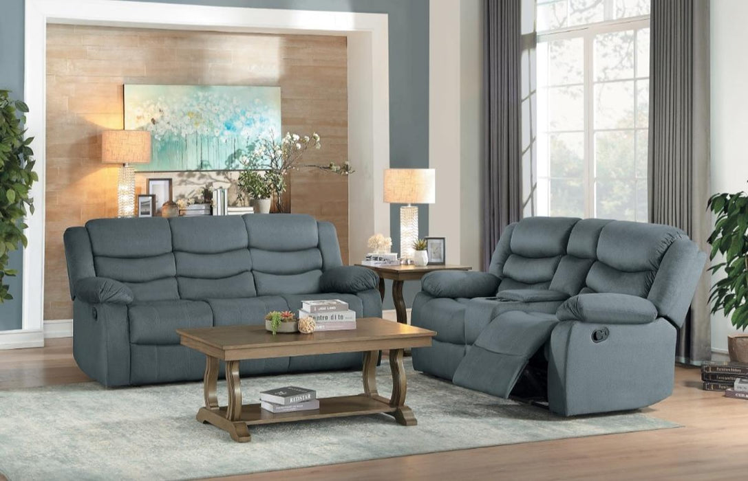 Homelegance Furniture Discus Double Reclining Sofa in Gray 9526GY-3