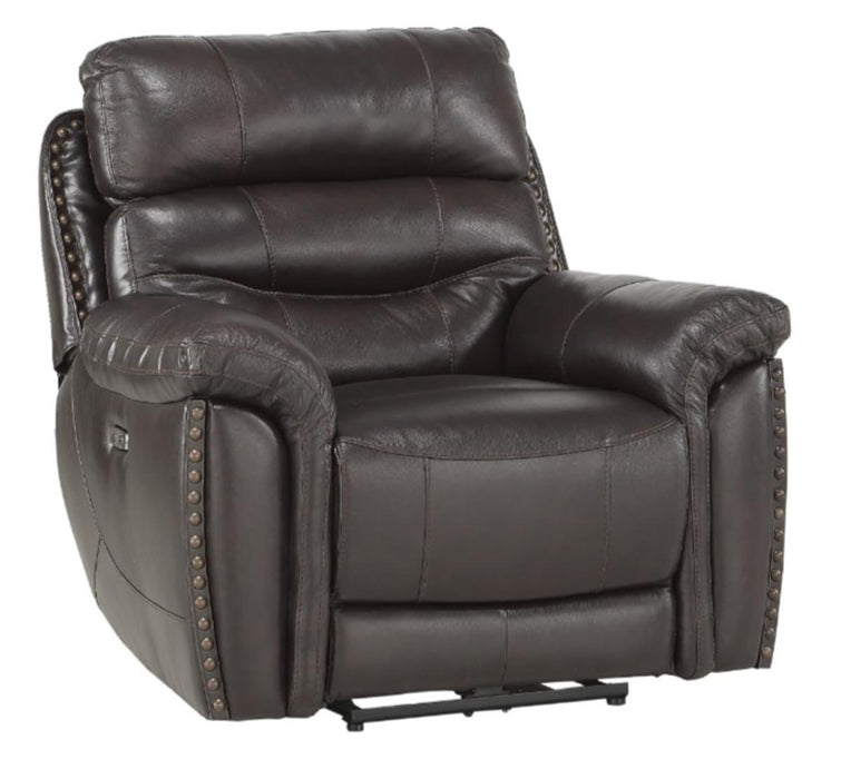 Homelegance Furniture Lance Power Reclining Chair with Power Headrest and USB Port in Brown 9527BRW-1PWH