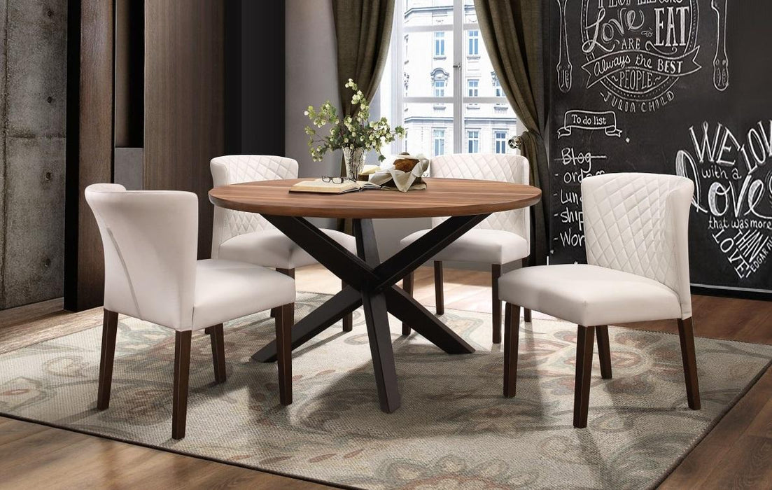 Homelegance Nelina Round Dining Table in Espresso & Natural 5597-53*