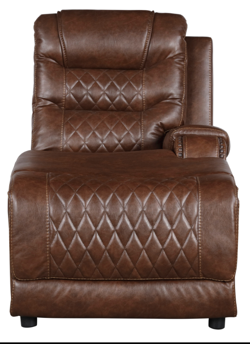 Homelegance Furniture Putnam Power Right Side Reclining Chaise with USB Port in Brown 9405BR-RCPW