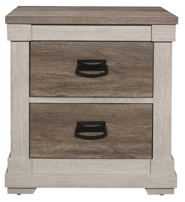 Arcadia Nightstand in White & Weathered Gray 1677-4