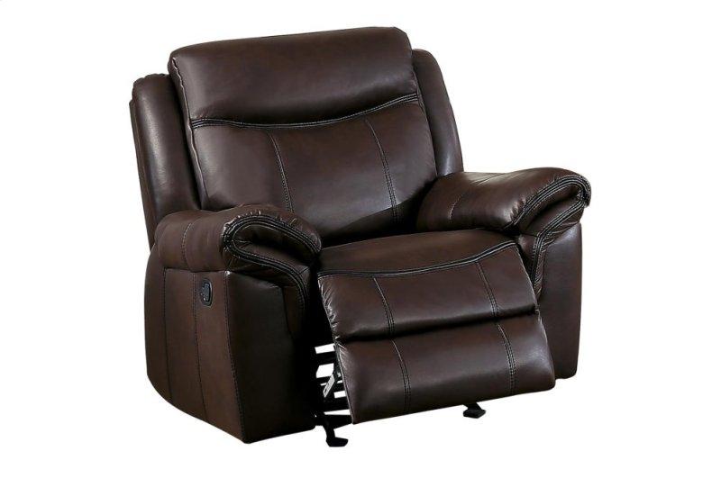 Aram Glider Reclining Chair in Brown 8206BRW-1