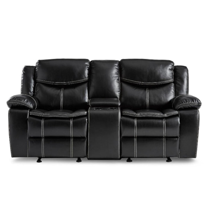 Bastrop Double Glider Reclining Loveseat in Black 8230BLK-2