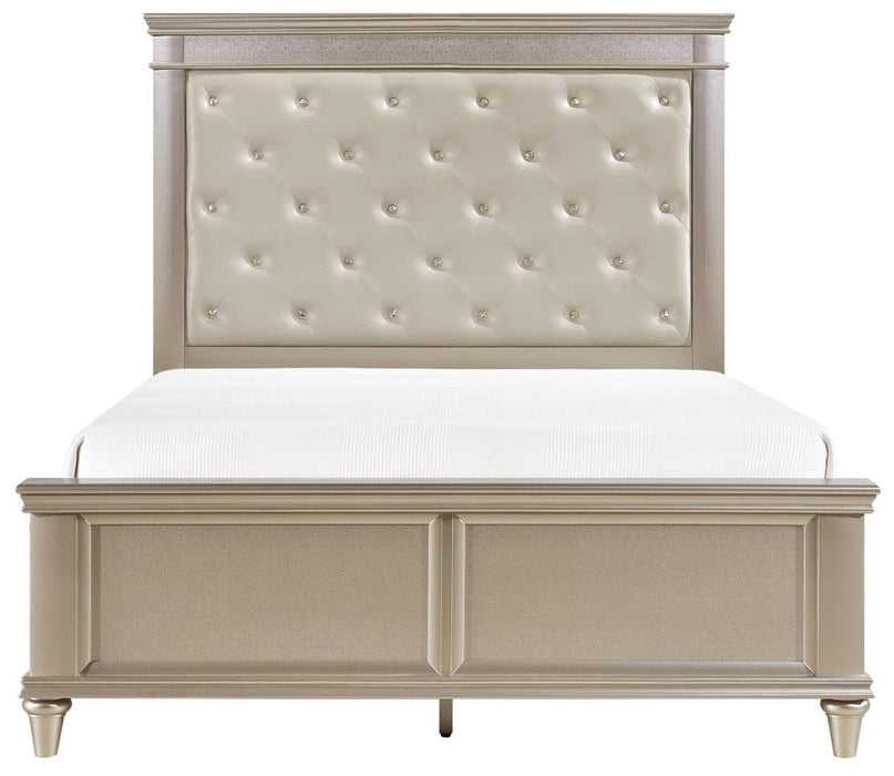 Celandine Queen Panel Bed in Pearl/Silver 1928-1*