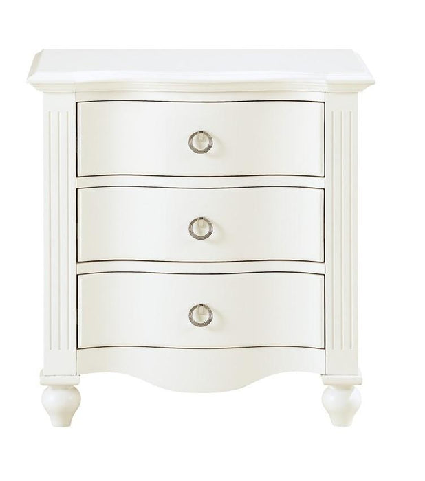 Meghan 3 Drawer Nightstand in White 2058WH-4