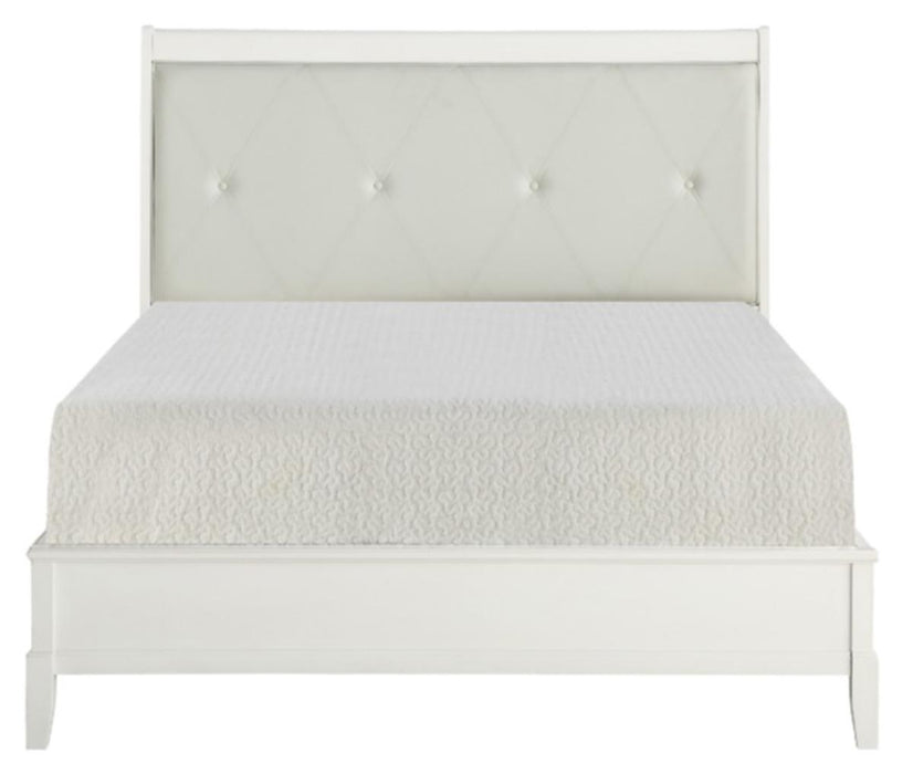Cotterill Queen Upholstered Sleigh Bed in Antique White 1730WW-1*