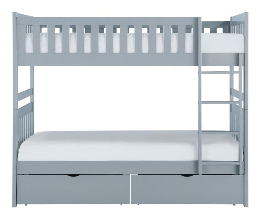 Orion Twin/Twin Bunk Bed with Storage Boxes in Gray B2063-1*T