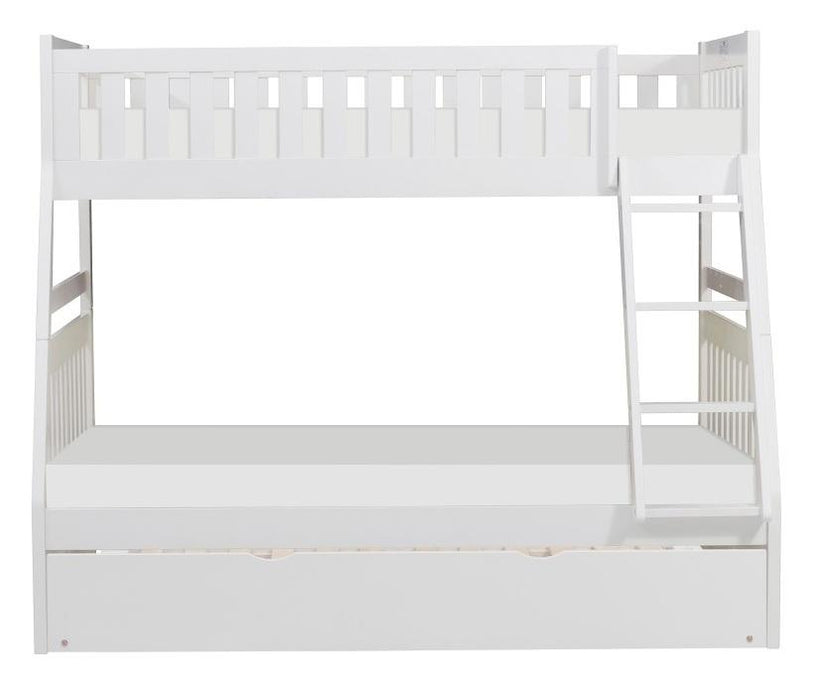 Galen Twin/Full Bunk Bed w/ Twin Trundle in White B2053TFW-1*R