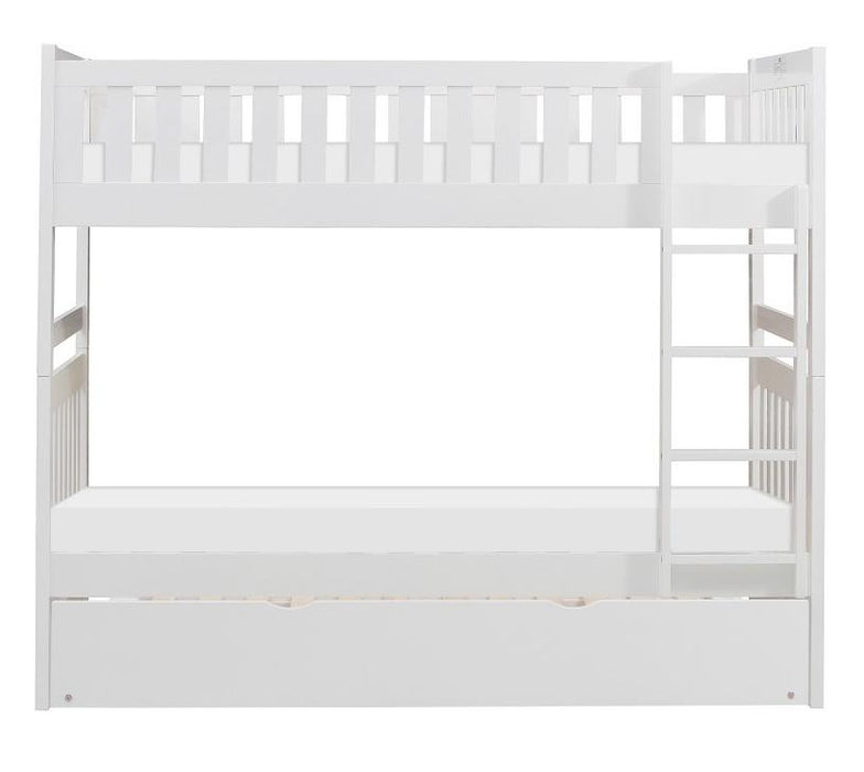 Galen Twin/Twin Bunk Bed w/ Twin Trundle in White B2053W-1*R