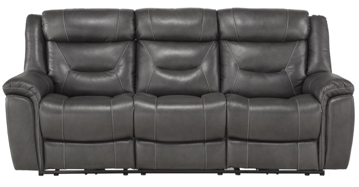 Danio Power Double Reclining Sofa with Power Headrests in Dark Gray 9528DGY-3PWH