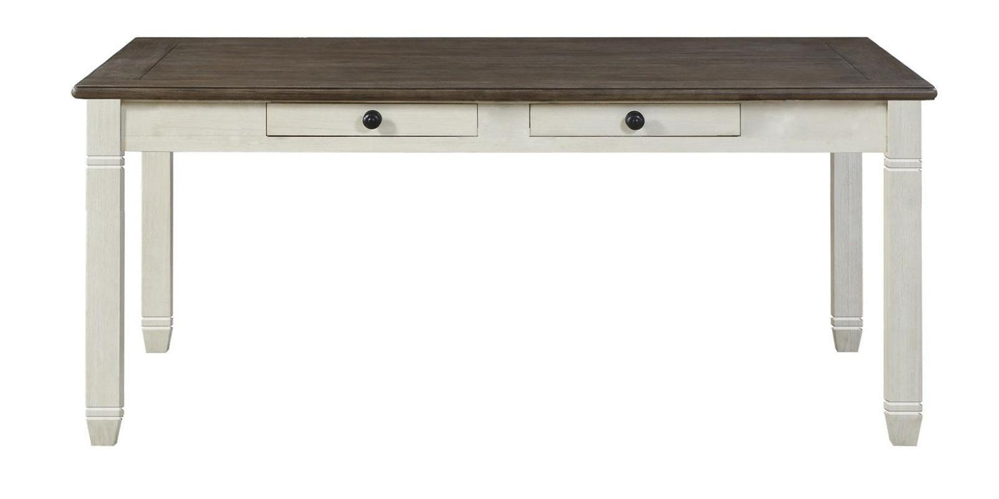 Granby Dining Table in White & Brown 5627NW-72