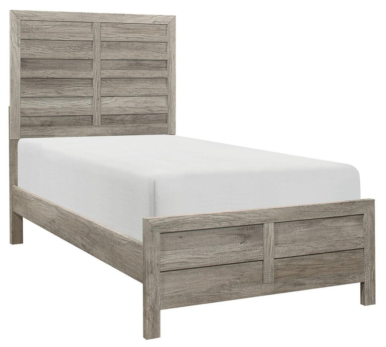 Mandan Twin Panel Bed in Weathered Gray 1910GYT-1*