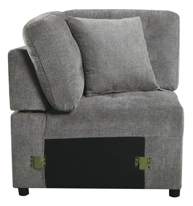 Logansport Corner Seat with 1 Pillow in Gray 9401GRY-CR