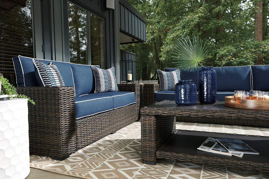 Grasson Lane 3-Piece Outdoor Sofa and Loveseat with Coffee Table