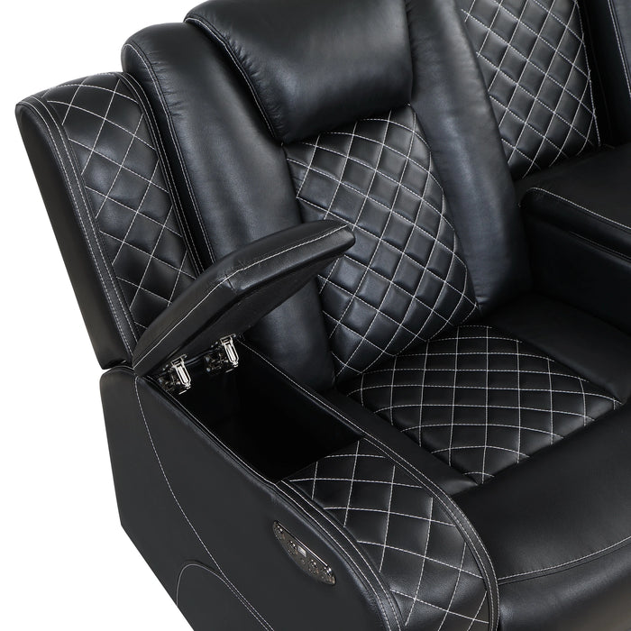 Radiant Pw D. Recln Loveseat W/ Console