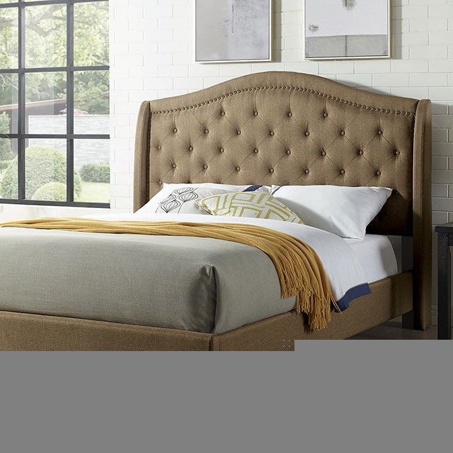 Carly Cal.King, E.King, Full, & Queen Bed Grey & Brown