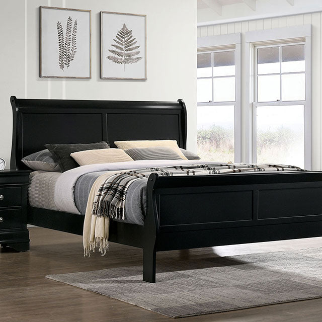 Louis Philippe Full, Twin, Full, & King Bed Black, Grey, Brown & White