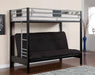 Clifton Silver/Gun Metal Twin Size Loft Bed w/ Futon Base image