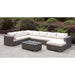 Somani Light Gray Wicker/Ivory Cushion U-Sectional + Coffee Table image