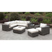 Somani Light Gray Wicker/Ivory Cushion L-Sectional + Chair + 2 Ottomans image