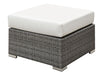 SOMANI Light Gray Wicker/Ivory Cushion Small Ottoman image