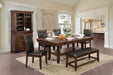 MEAGAN I Brown Cherry, Espresso 6 Pc. Dining Table Set w/ Bench image