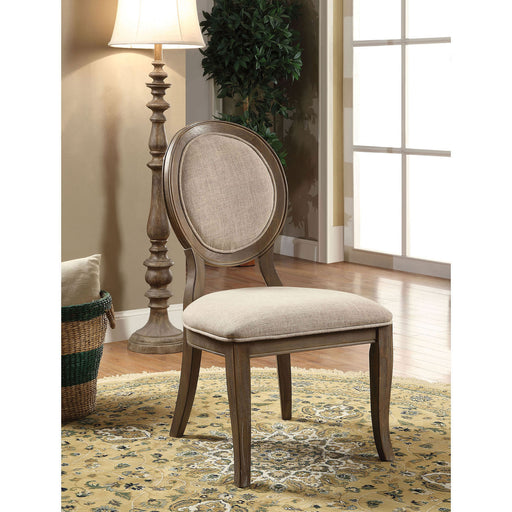 Kathryn Rustic Dark Oak/Beige Side Chair (2/CTN) image