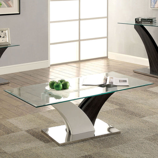 SLOANE White/Dark Gray/Chrome Coffee Table image