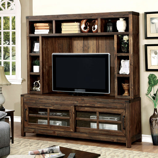 Hopkins Dark Walnut 72" TV Console + Hutch image