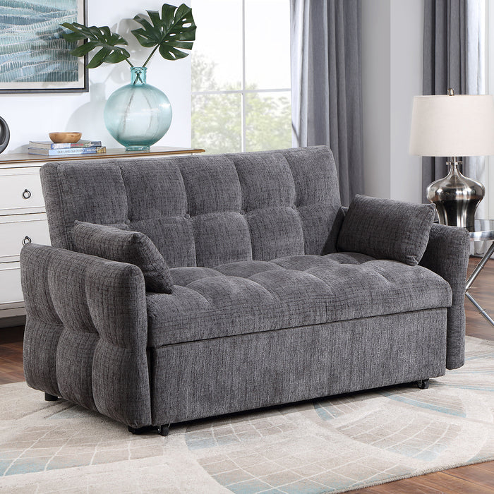 LANBERIS Futon Sofa w/ Pillows, Gray image